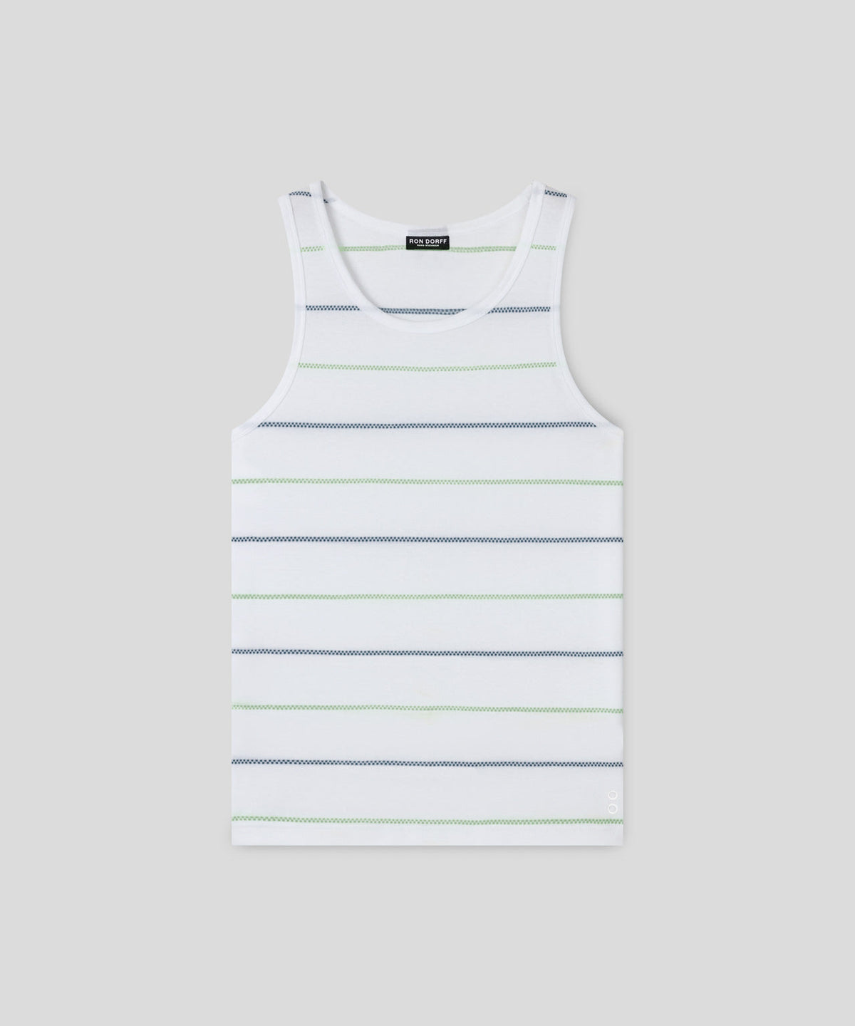 Ribbed Tank Top w. Fisherman Stripes: White