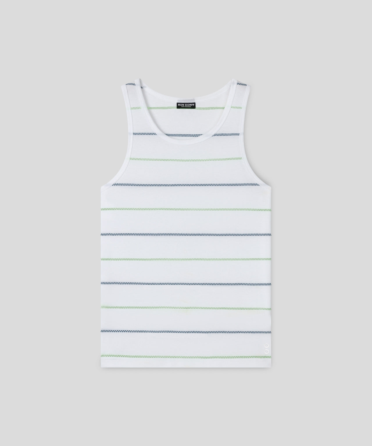 Ribbed Tank Top w. Fisherman Stripes: White