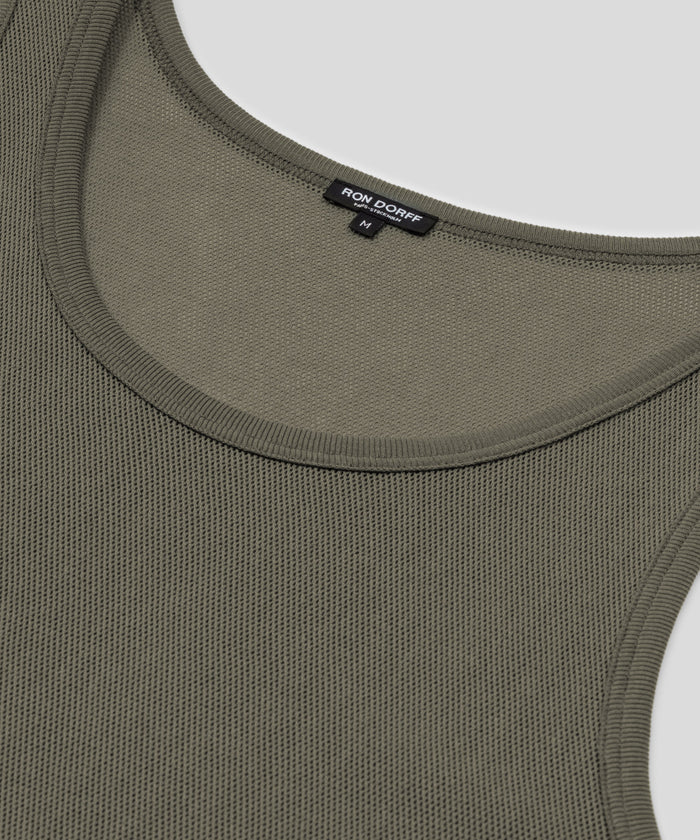 Mesh Tank Top: Military Green