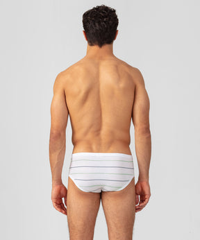 Y-Front Briefs w. Fisherman Stripes: White