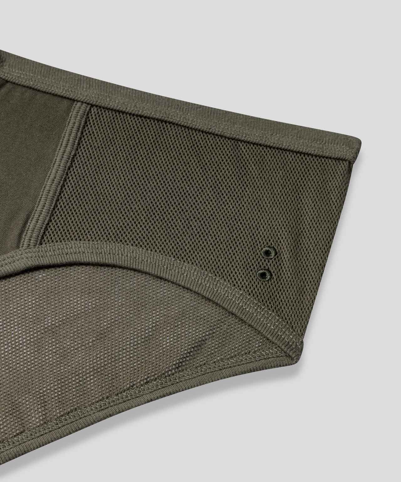 Mesh Y-Front Briefs: Military Green