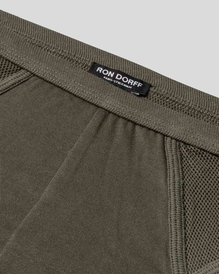 Mesh Y-Front Briefs: Military Green