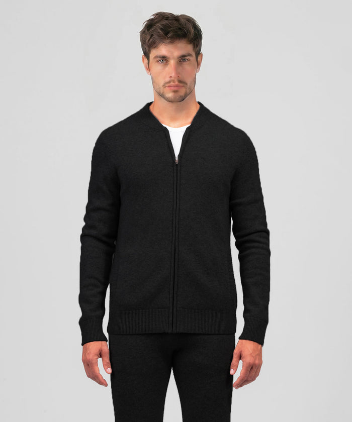 Cashmere Tennis Jacket: Black