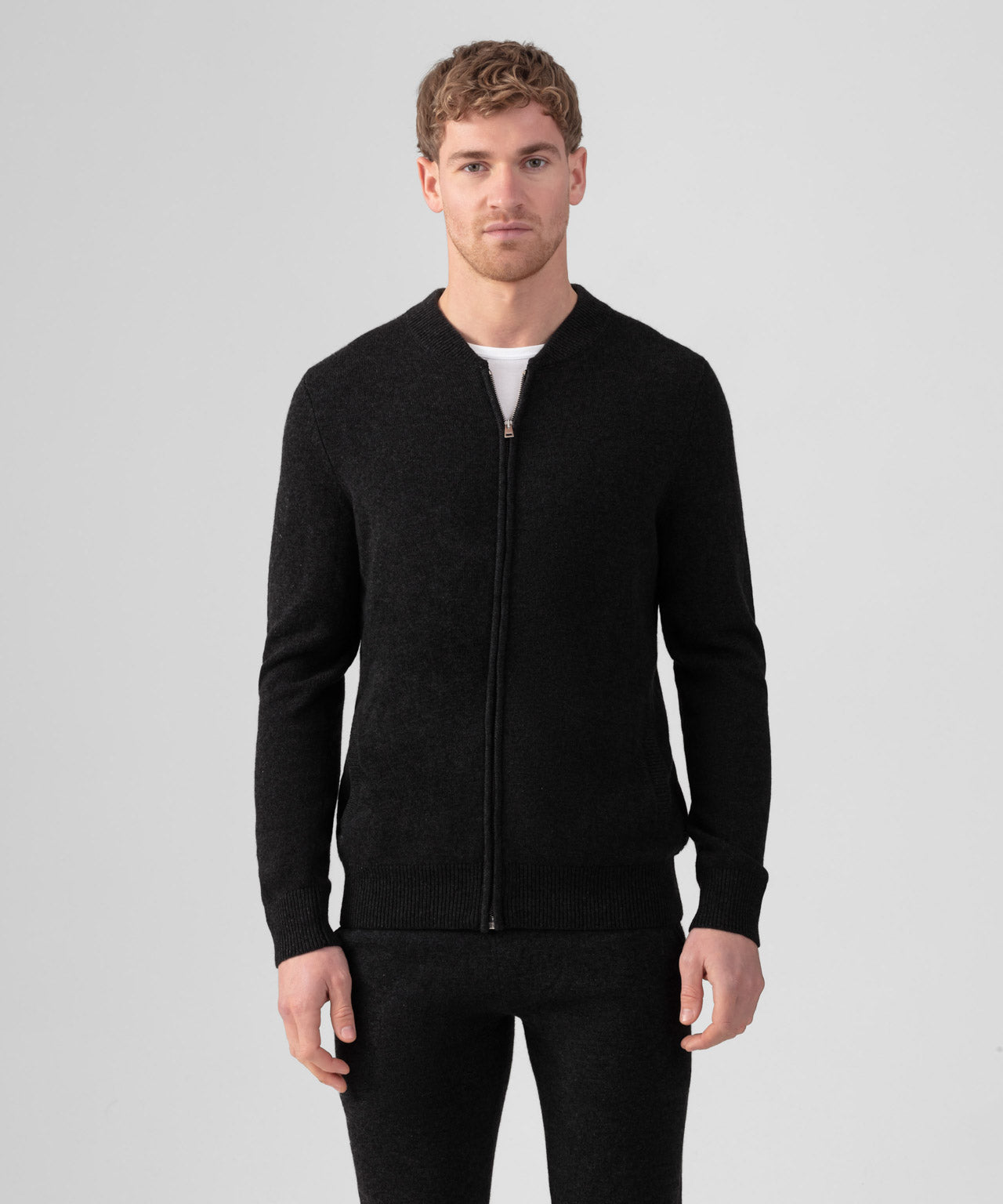 Cashmere Tennis Jacket: Black