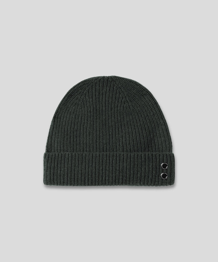 Ribbed Wool Beanies: Dark Khaki