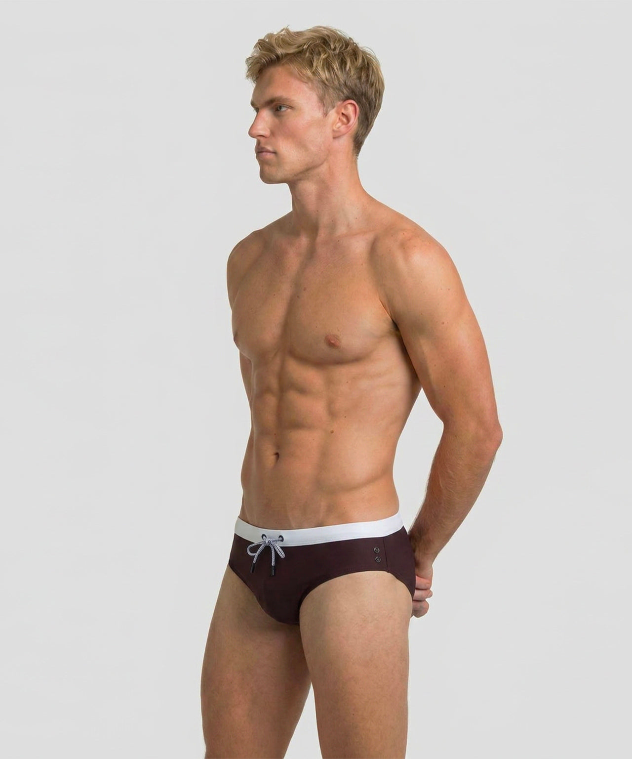 Swim Briefs w. Waistband: Espresso