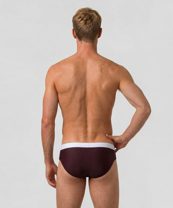 Swim Briefs w. Waistband: Espresso Nude