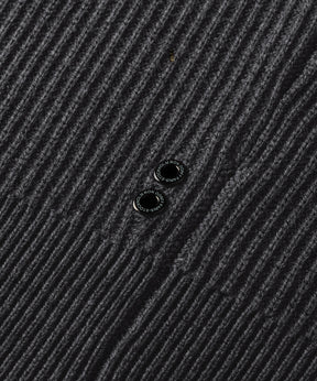 Ribbed Wool Half Zip Sweater: Cosmo Grey