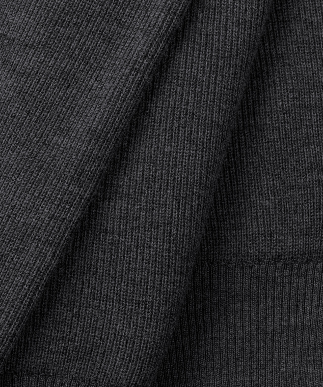 Ribbed Wool Zipped Hoodie Sweater: Cosmo Grey