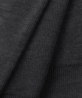 Ribbed Wool Zipped Hoodie Sweater: Cosmo Grey