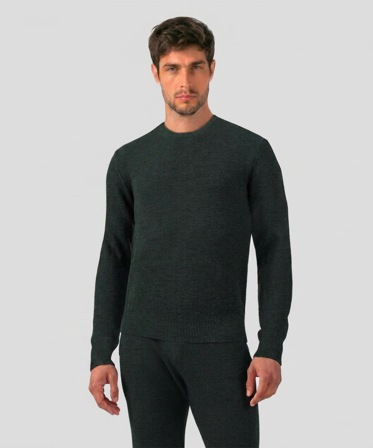 Ribbed Wool Sweater: Dark Khaki