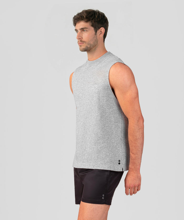 Light Cotton Sleeveless Sweatshirt: Grey Melange