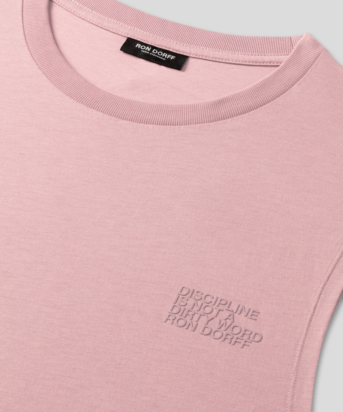 Organic Cotton Sleeveless T-Shirt Small Print "DISCIPLINE": Woodrose