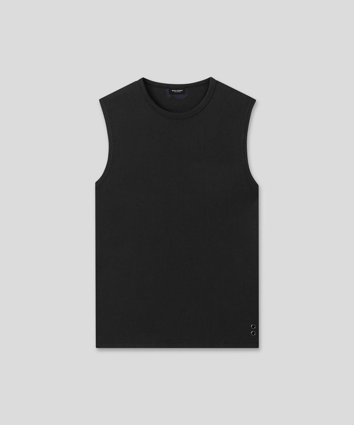 Mesh Sleeveless T-Shirt: Black