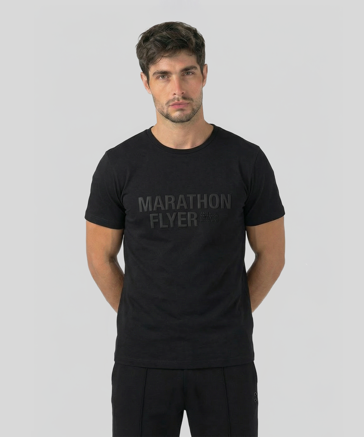 Organic Cotton T-Shirt "MARATHON FLYER": Black