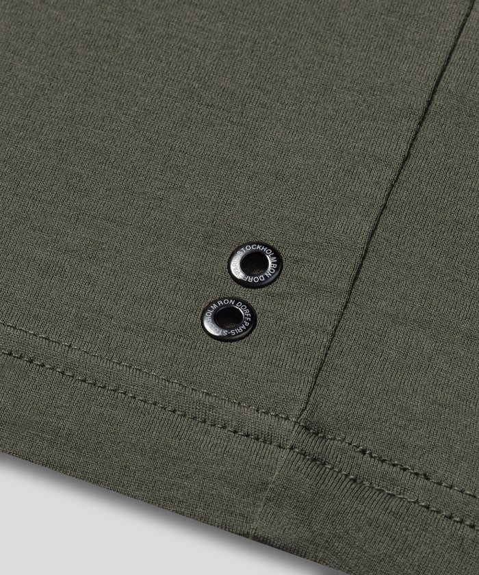 V Neck T-Shirt Eyelet Edition: Military Green