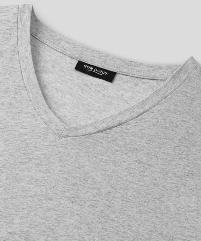V Neck T-Shirt Eyelet Edition: Grey Melange