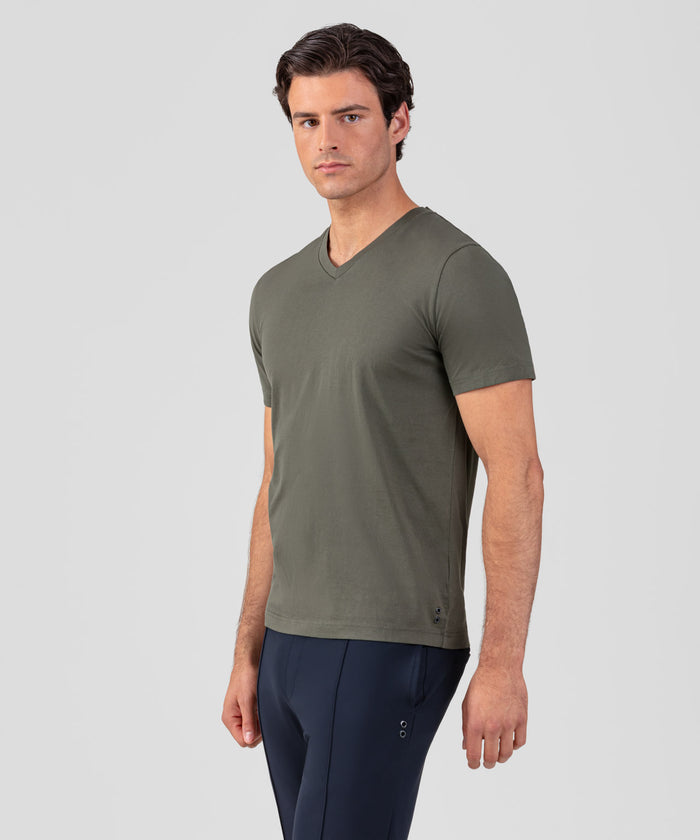 V Neck T-Shirt Eyelet Edition: Military Green