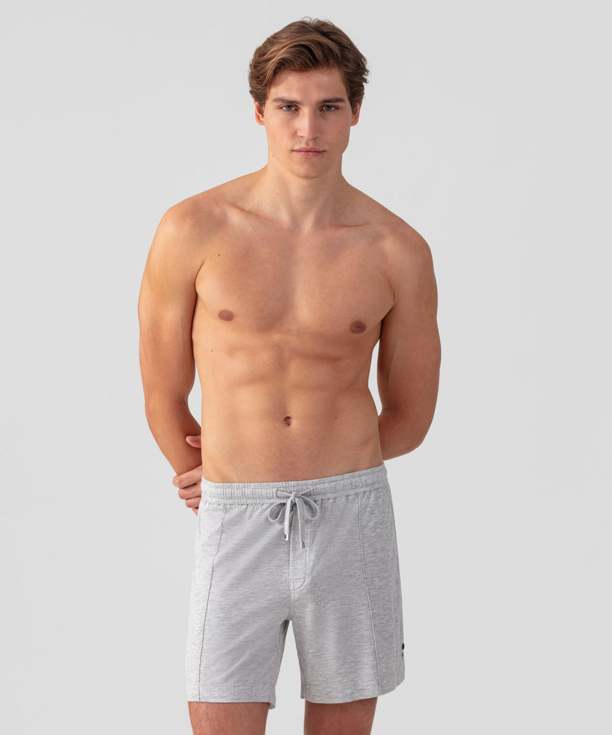Cotton Modal Home Shorts: Grey Melange