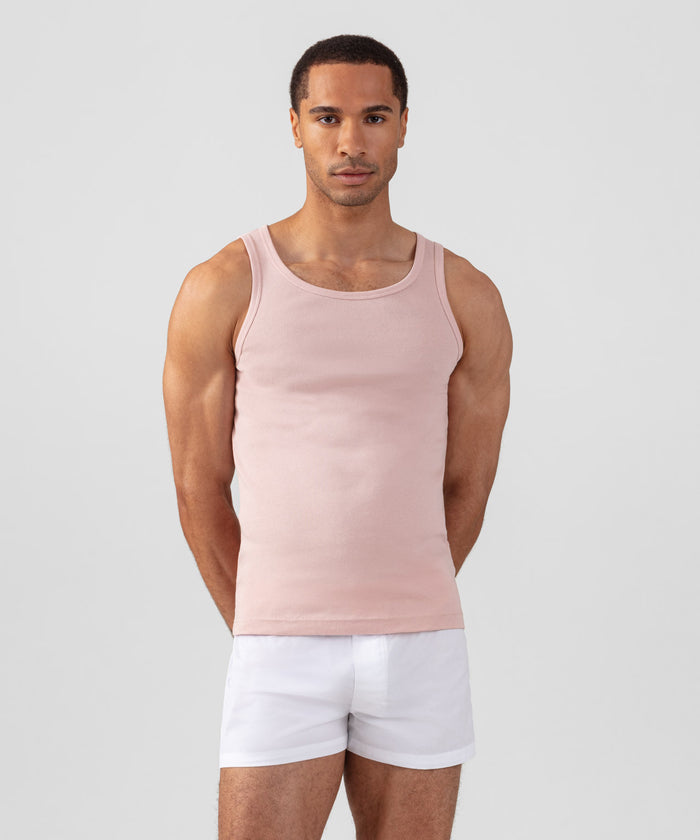 Ribbed Tank Top: Sunrise Pink