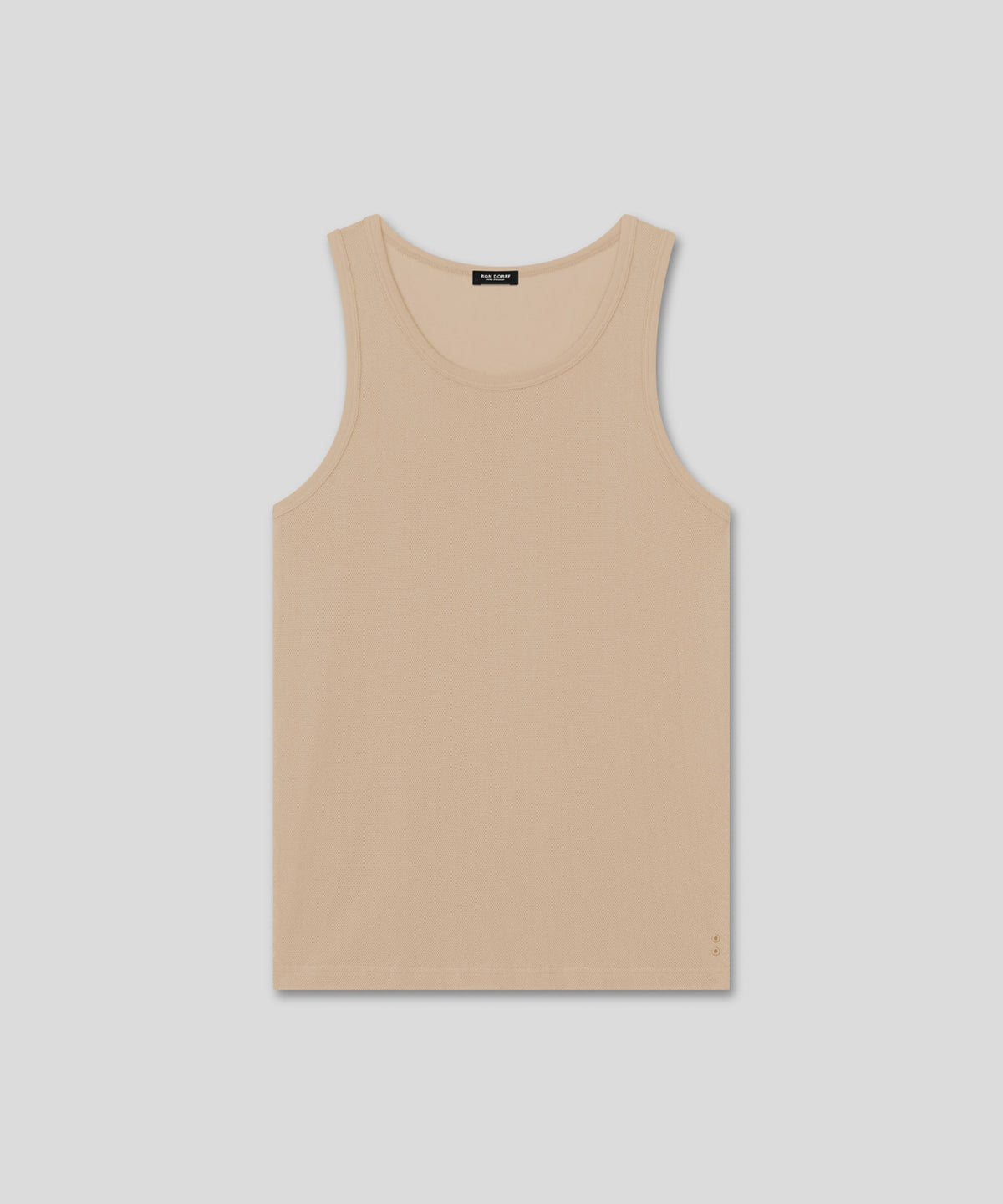 Cotton Mesh Tank Top: Nude
