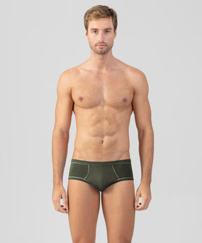 Y-Front Briefs w. Piping: Military Green