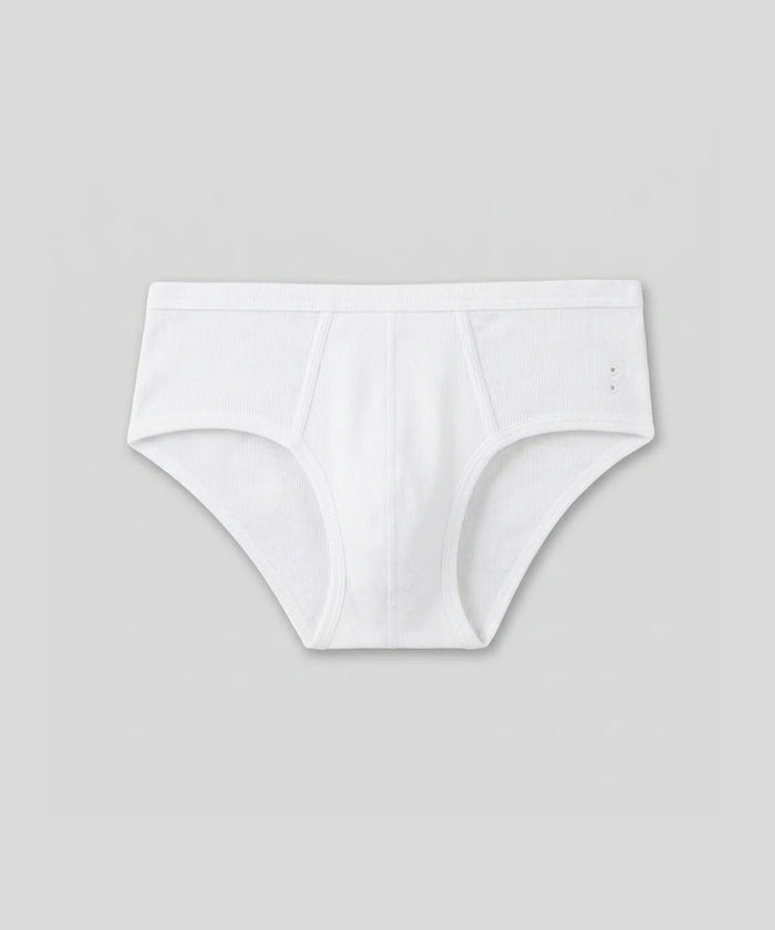 Army Ribbed Y-Front Briefs: White