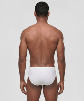 Army Ribbed Y-Front Briefs: White