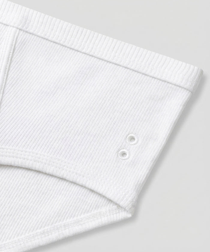 Army Ribbed Y-Front Briefs: White
