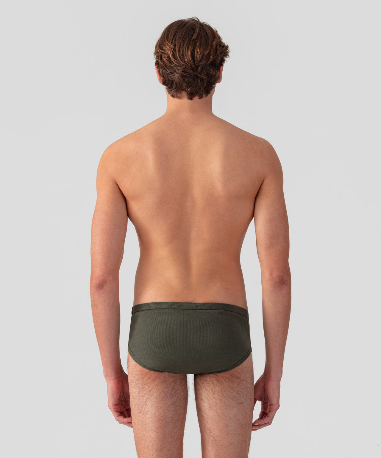 Army Ribbed Y-Front Briefs: Military Green