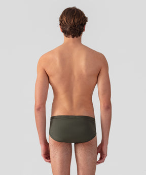 Army Ribbed Y-Front Briefs: Military Green
