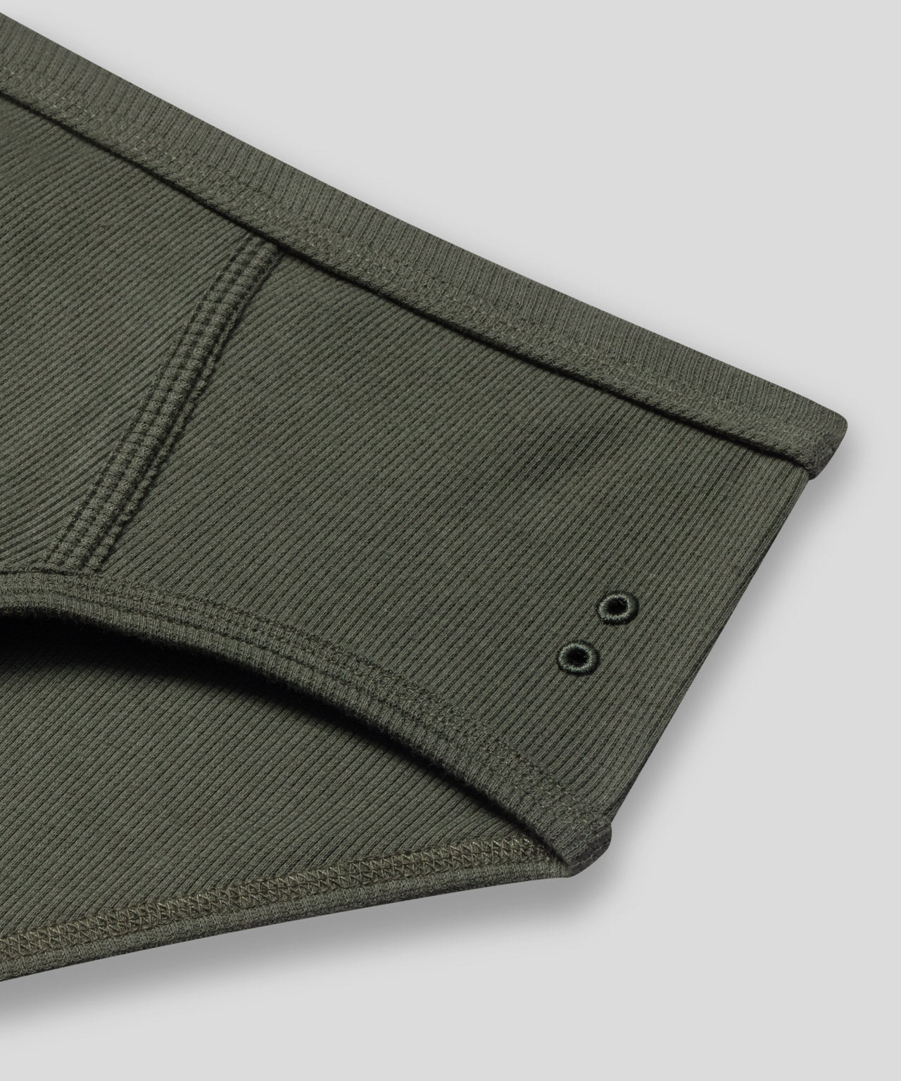 Army Ribbed Y-Front Briefs: Military Green