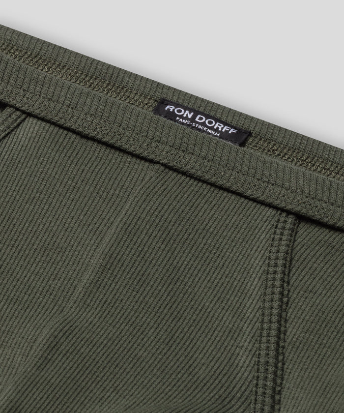 Army Ribbed Y-Front Briefs: Military Green