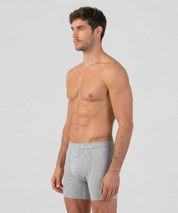 Army Ribbed Night Shorts: Grey Melange