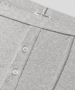 Army Ribbed Long Johns: Grey Melange