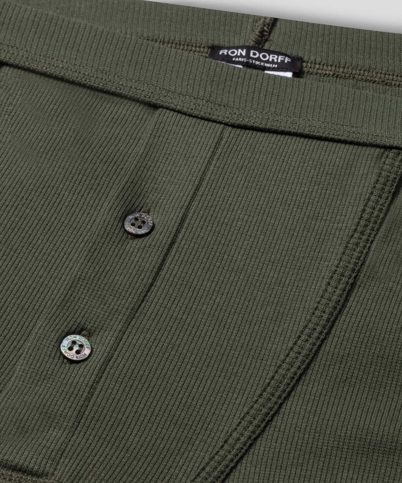 Army Ribbed Night Shorts: Military Green