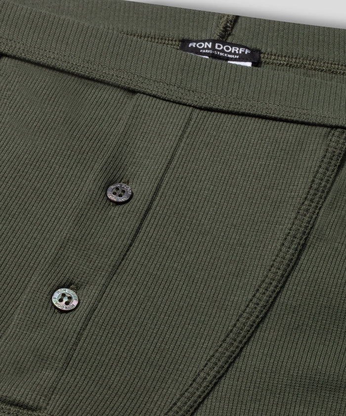 Army Ribbed Night Shorts: Military Green