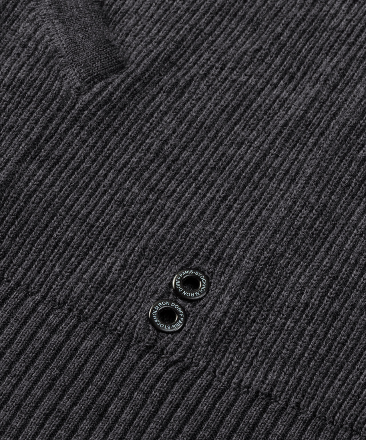 Ribbed Wool Zipped Hoodie Sweater: Cosmo Grey