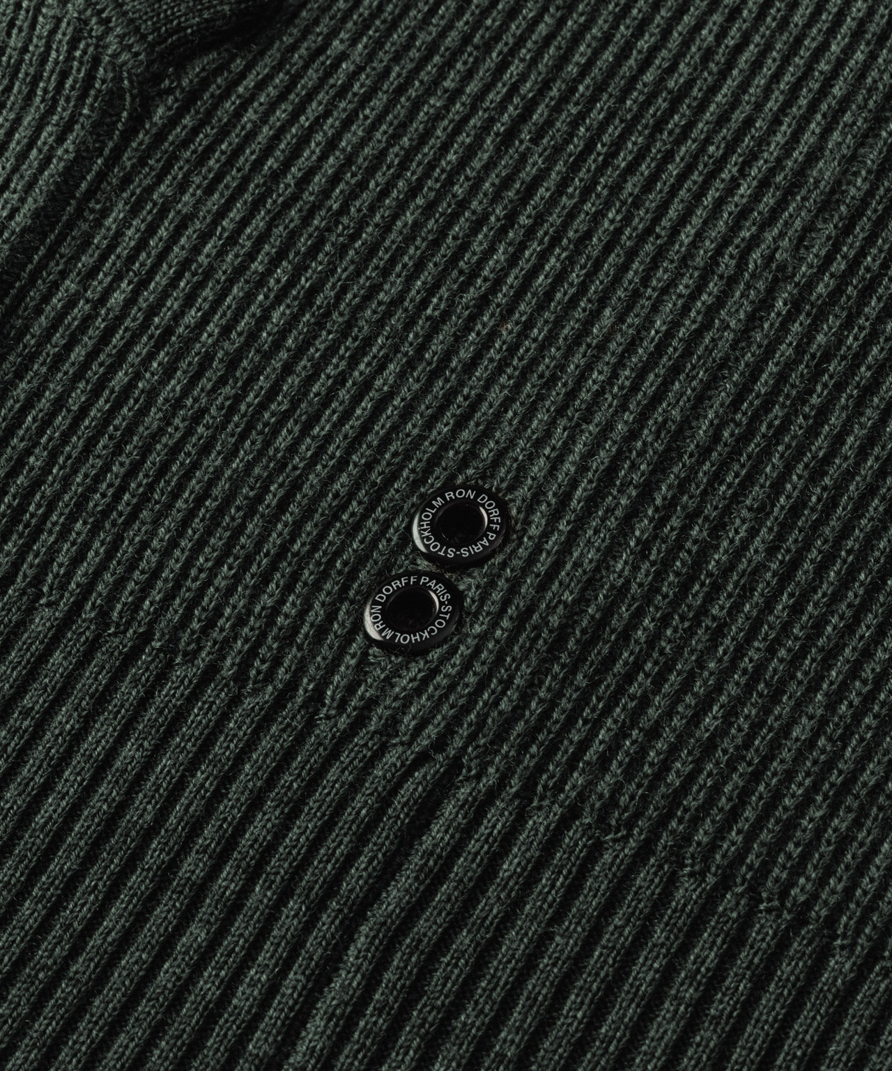 Ribbed Wool Zipped Hoodie Sweater: Dark Khaki