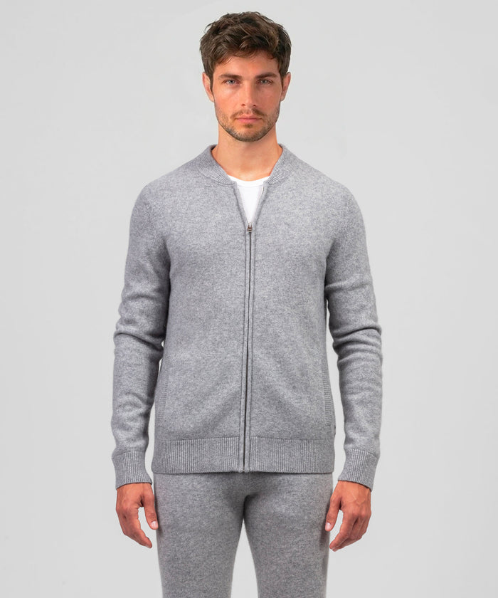 Cashmere Tennis Jacket: Grey Melange