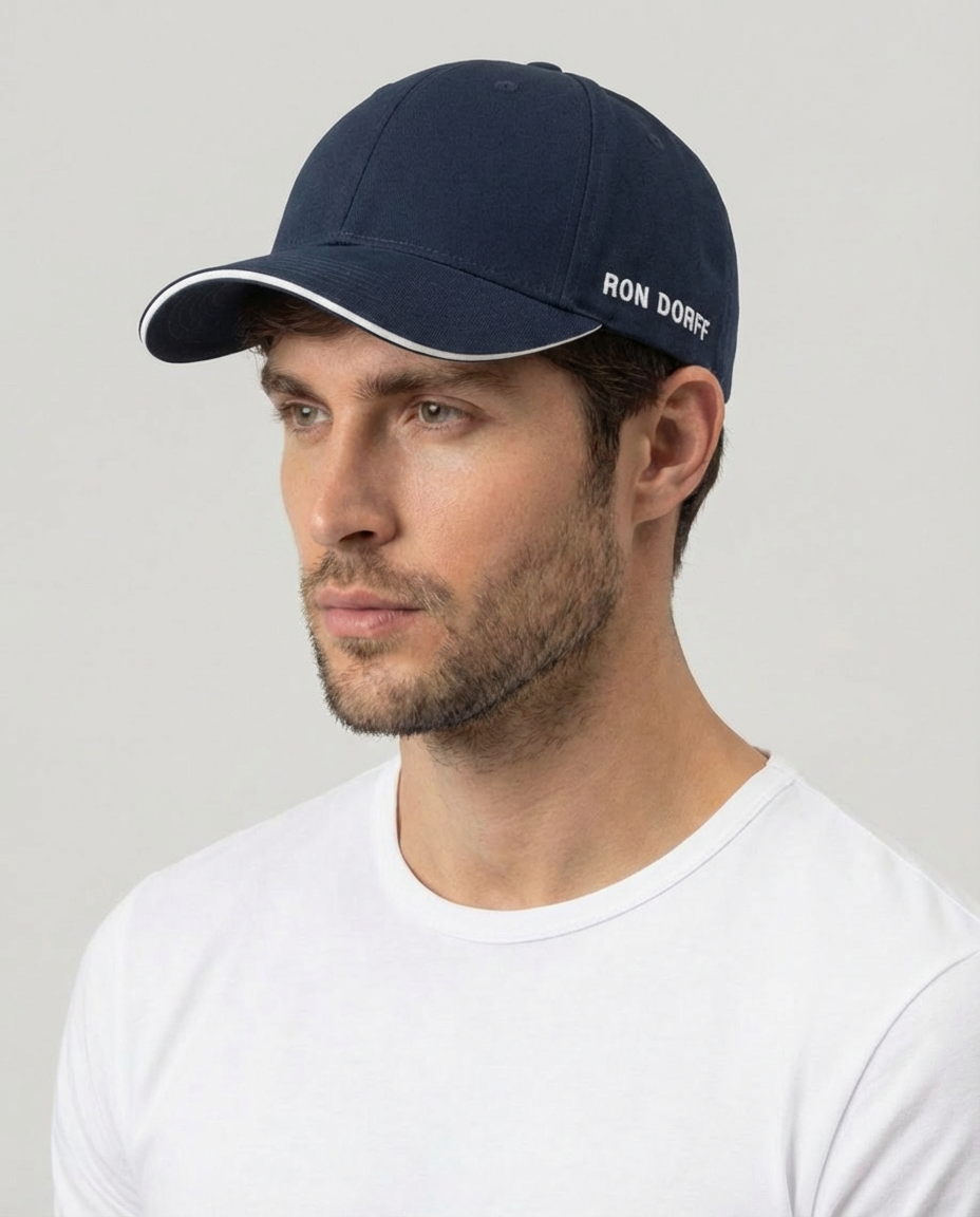 Coach Cap w. Piping: Navy