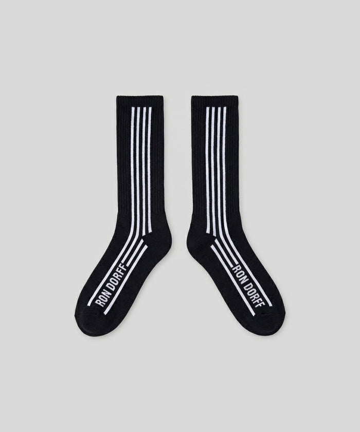 Sports Socks w. Vertical Lines: Navy