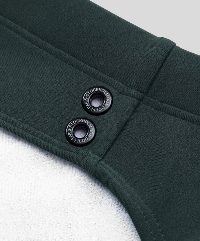 Swim Briefs w. Placed Vertical Thin Stripes: Court Green