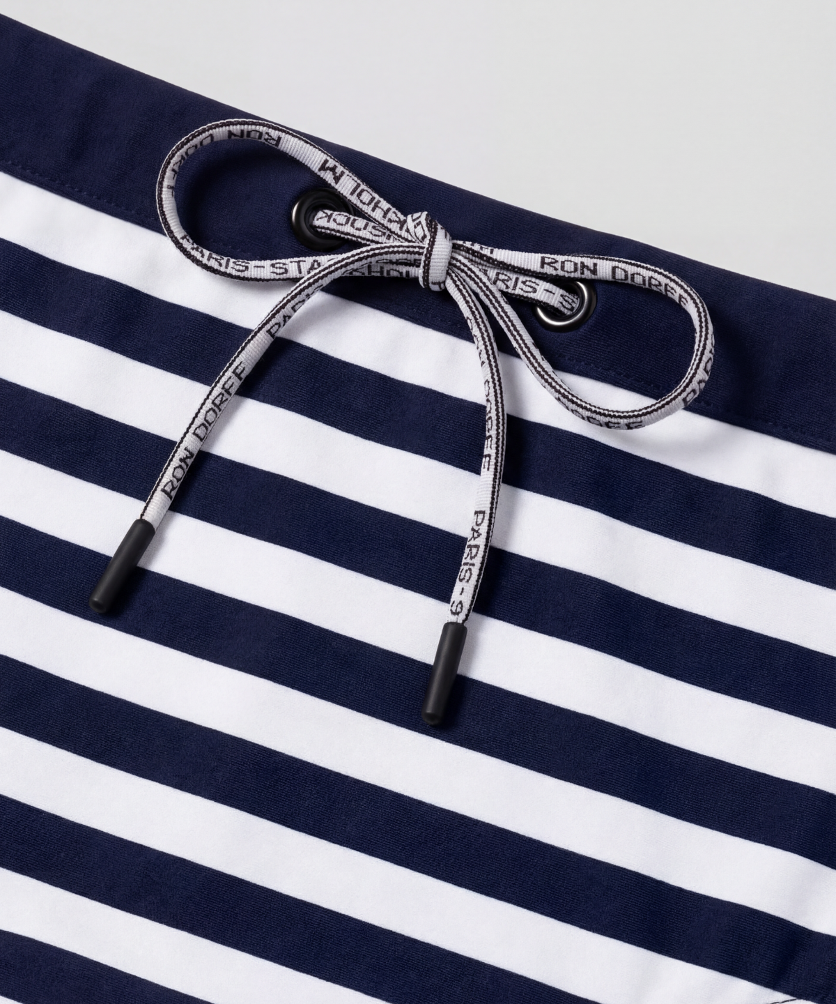 Swim Briefs Horizontal Stripes w. Waistband: Navy/White