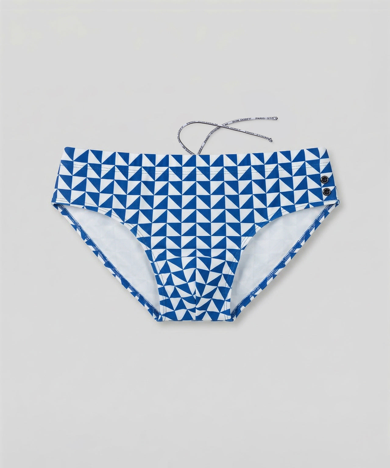 Swim Briefs w. Geometric Pattern: Bleu