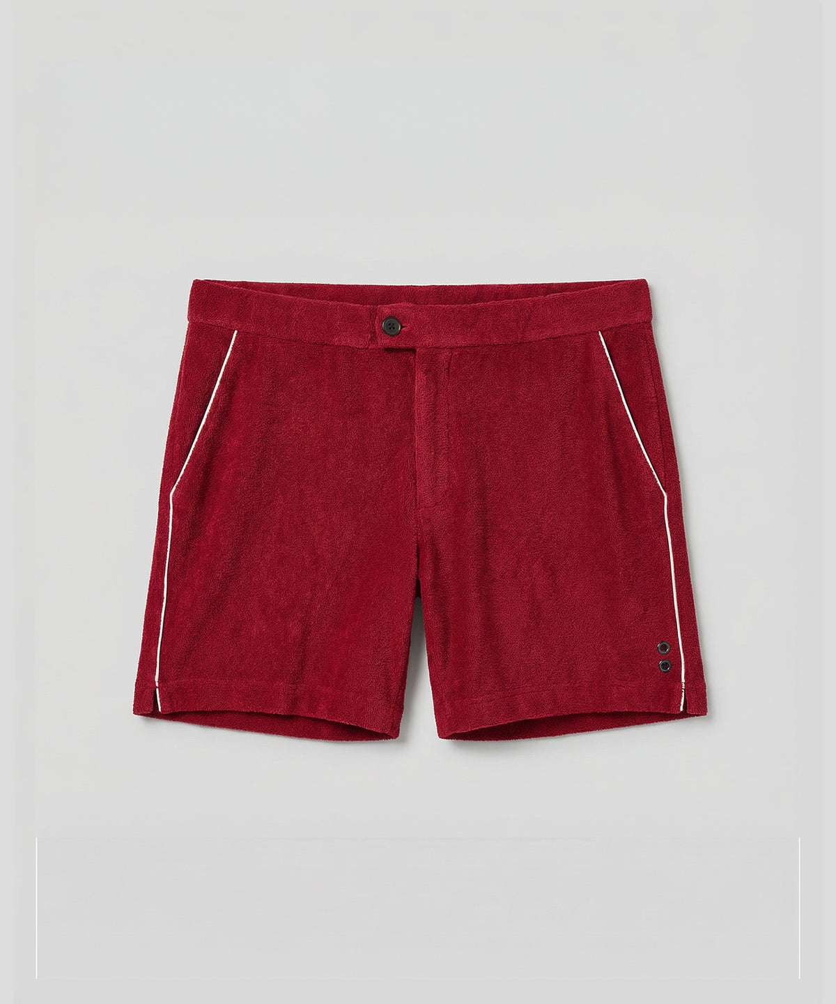 Cotton Terry Tennis Shorts w. Piping: Red