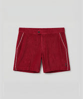 Cotton Terry Tennis Shorts w. Piping: Red