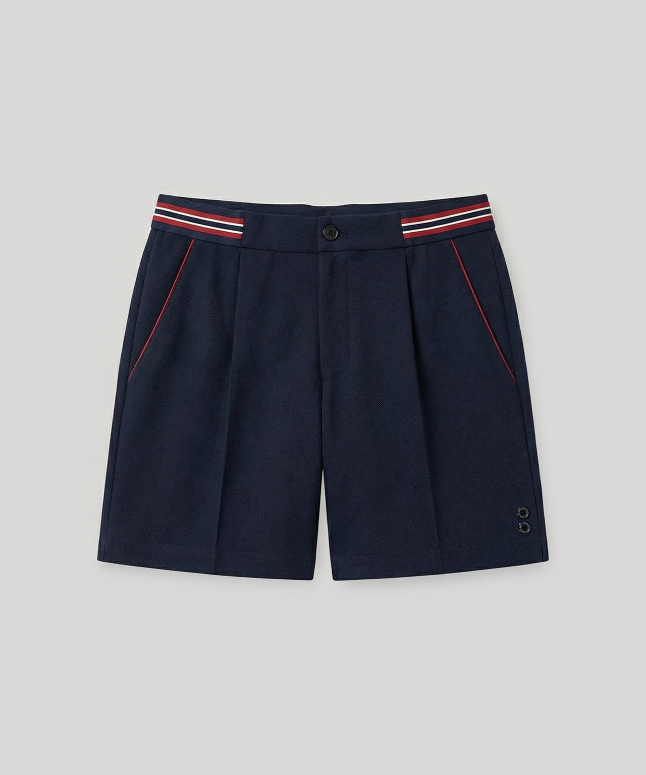 RD Tennis Shorts w. Striped Waist: Navy