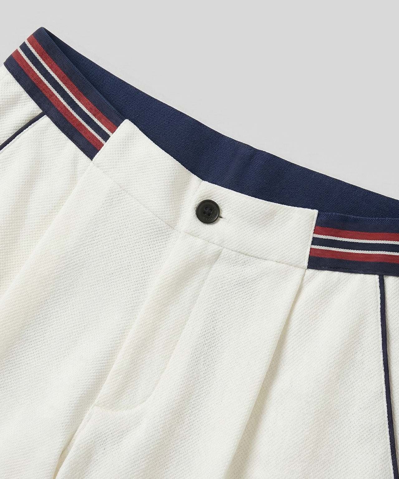RD Tennis Shorts w. Striped Waist: Off White