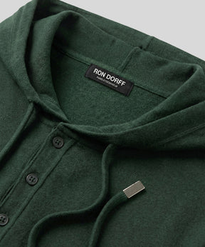 Light Cotton-Silk Hoodie: Green Court